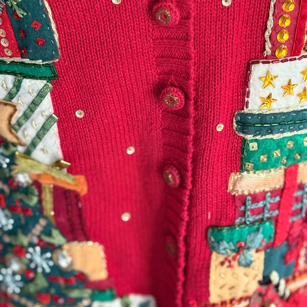 Holiday Red Sweater Vest with Gift Design - Picture 2 of 5